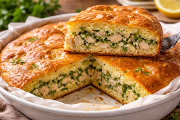 Мешаю кефир, яйца и муку &mdash; пирог &laquo;Ленивец&raquo;: быстрый рецепт заливного пирога с курицей