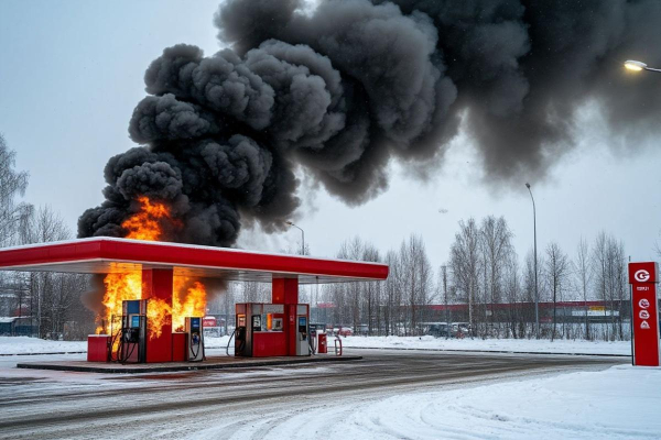 В Петербурге 23 февраля неизвестный поджег АЗС &laquo;Татнефти&raquo;