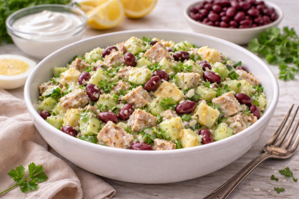 Вкусный салат для похудения: нужна курица, баночка фасоли&nbsp;и еще 2 ингредиента &mdash; сытный, лёгкий и очень аппетитный