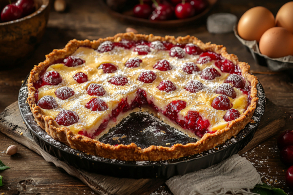 Пирог &laquo;Алые паруса&raquo; с вишней &mdash; творожный слой, ягодный топ и хрустящая корочка за полчаса