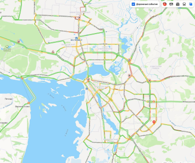 Пробки на дорогах Казани вновь достигли 7 баллов